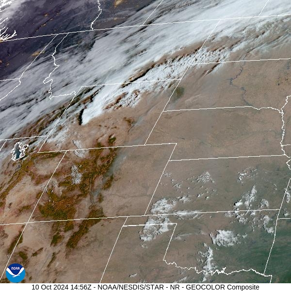 Thursday morning’s satellite shows clouds along and ahead of a frontal boundary pushing across Montana.